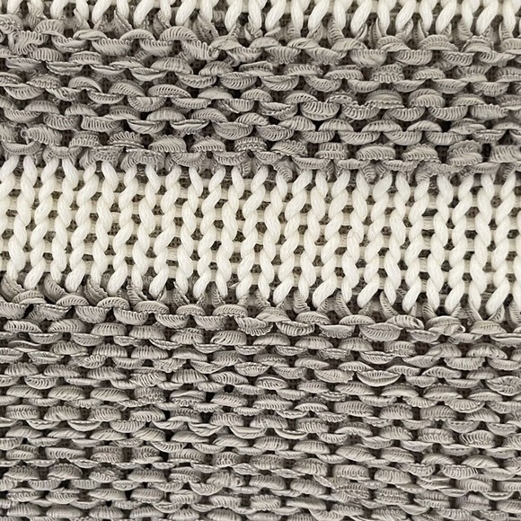 Ann Taylor Womens Sweater Knit Striped   XS Colorblock Short Sleeve Cable Chain - Picture 5 of 12